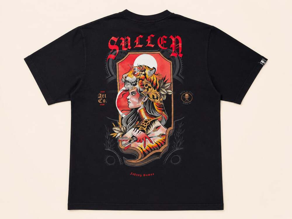Sullen Art Collective Johnny Domus Tiger Goddess Graphic Tee XL Goth